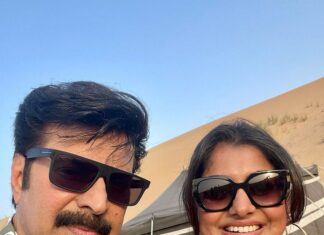 Meera Nandan Instagram - മരുഭൂമിയിലെ മമ്മൂക്ക 🤩 Swipe >>> . #adaytoremember #mammootty #megastar #mammokka #dessert #dessertdrive #waitforthesurprise #christopher #love #positivevibes #happyvibes #dubai #mydubai #dubaidessert #unseen Dubai, United Arab Emirates