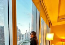 Meera Nandan Instagram - Some nights and this city 🖤 . #dubai #anantaradubai #mydubai #girlsnight #love #black #positivevibes #instagood Anantara Downtown Dubai Hotel