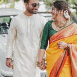 Meera Nandan Instagram - Heart is full ♥️ @lightsoncreations @unnips @styledbysmiji @amaera_jewels #engaged #engagement #meeraandsreeju #love #forever #mine #allheart #keralawedding #hindubride Kochi, India
