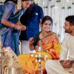 Meera Nandan Instagram - Love, arranged to perfection! From a matrimonial site to the promise of forever, Meera and Sreeju have come a long way. After the state where parents talk among themselves, Sreeju flew from London to Dubai to meet who would become the most important person in his life; his partner for eternity and beyond. The rest of the story goes like any other, yet rich in its uniqueness – they meet, they fall in love, and they decide to spend the rest of their lives together. Here’s to being newly engaged!🥂 . . . Photographer: @lightsoncreations Makeup: @unnips Styled by: @styledbysmiji Jewellers: @amaera_jewels . . . #weddingphotography #engagementphotography #engagementphotos #meeranandan #meeranandanengagement #celebritywedding #celebrityengagement #celebrityweddingphotographer #celebrityweddingphotography #celebritiesofkerala #keralaweddingstyles #malayalammovies #malayalamactress #keralaactress #keralacelebrity #influencerwedding #weddingphotoinspiration #keralaweddingstyles #lightsoncreations #studioloc #teamloc