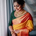 Meera Nandan Instagram - Love, arranged to perfection! From a matrimonial site to the promise of forever, Meera and Sreeju have come a long way. After the state where parents talk among themselves, Sreeju flew from London to Dubai to meet who would become the most important person in his life; his partner for eternity and beyond. The rest of the story goes like any other, yet rich in its uniqueness – they meet, they fall in love, and they decide to spend the rest of their lives together. Here’s to being newly engaged!🥂 . . . Photographer: @lightsoncreations Makeup: @unnips Styled by: @styledbysmiji Jewellers: @amaera_jewels . . . #weddingphotography #engagementphotography #engagementphotos #meeranandan #meeranandanengagement #celebritywedding #celebrityengagement #celebrityweddingphotographer #celebrityweddingphotography #celebritiesofkerala #keralaweddingstyles #malayalammovies #malayalamactress #keralaactress #keralacelebrity #influencerwedding #weddingphotoinspiration #keralaweddingstyles #lightsoncreations #studioloc #teamloc