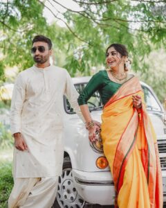 Meera Nandan Instagram - Love, arranged to perfection!

From a matrimonial site to the promise of forever, Meera and Sreeju have come a long way. After the state where parents talk among themselves, Sreeju flew from London to Dubai to meet who would become the most important person in his life; his partner for eternity and beyond. The rest of the story goes like any other, yet rich in its uniqueness – they meet, they fall in love, and they decide to spend the rest of their lives together.

Here’s to being newly engaged!🥂
.
.
.
Photographer: @lightsoncreations 
Makeup: @unnips 
Styled by: @styledbysmiji 
Jewellers: @amaera_jewels
.
.
.
#weddingphotography #engagementphotography #engagementphotos #meeranandan #meeranandanengagement #celebritywedding #celebrityengagement #celebrityweddingphotographer #celebrityweddingphotography #celebritiesofkerala #keralaweddingstyles #malayalammovies #malayalamactress #keralaactress #keralacelebrity #influencerwedding #weddingphotoinspiration #keralaweddingstyles #lightsoncreations #studioloc #teamloc