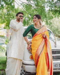 Meera Nandan Instagram - Love, arranged to perfection!

From a matrimonial site to the promise of forever, Meera and Sreeju have come a long way. After the state where parents talk among themselves, Sreeju flew from London to Dubai to meet who would become the most important person in his life; his partner for eternity and beyond. The rest of the story goes like any other, yet rich in its uniqueness – they meet, they fall in love, and they decide to spend the rest of their lives together.

Here’s to being newly engaged!🥂
.
.
.
Photographer: @lightsoncreations 
Makeup: @unnips 
Styled by: @styledbysmiji 
Jewellers: @amaera_jewels
.
.
.
#weddingphotography #engagementphotography #engagementphotos #meeranandan #meeranandanengagement #celebritywedding #celebrityengagement #celebrityweddingphotographer #celebrityweddingphotography #celebritiesofkerala #keralaweddingstyles #malayalammovies #malayalamactress #keralaactress #keralacelebrity #influencerwedding #weddingphotoinspiration #keralaweddingstyles #lightsoncreations #studioloc #teamloc