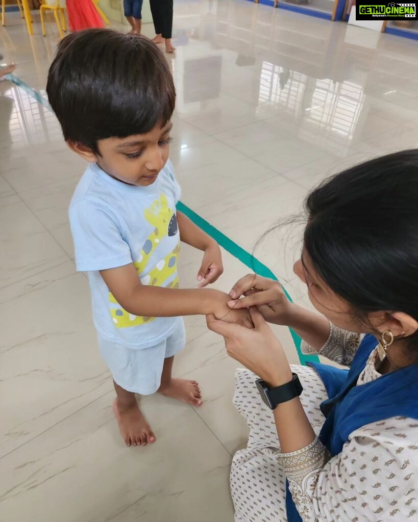 Meghana Raj Instagram - Once we become a parent it's not just the children crossing milestones but us as parents too! And today happens to be one such special day! Raayan's very first day of school! I simply can't put the emotions I went through in words... his very 1st step towards education, knowledge and most importantly life lessons 😊 Need All ur good wishes and blessings for our little one 🙏 @chirusarja #raayanrajsarja