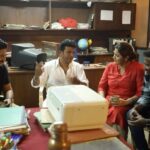 Meghana Raj Instagram - We had a special star on the sets of our film @tatsama_tadbhava ! HAPPY BIRTHDAY SHIVANNA! ⭐️