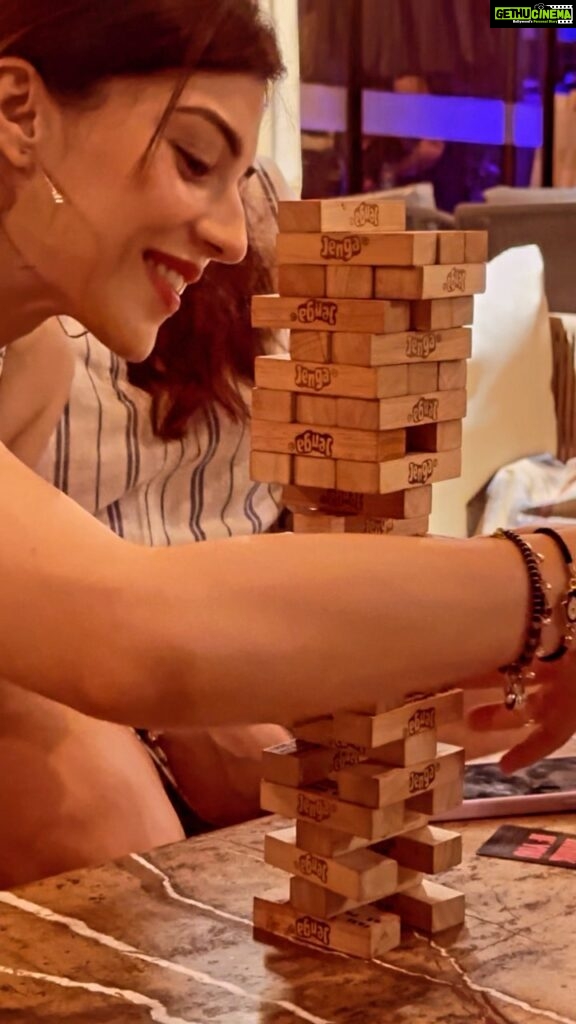 Mehrene Kaur Pirzada Instagram - Jenga diaries with my girlie 💞 The happiness when you safely put your block is hard to explain. Love this game 😆 #goa