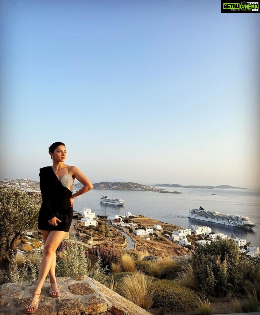 Mehrene Kaur Pirzada Instagram - Nothing makes a woman more beautiful than the belief that she is beautiful 🌹💥 ~ Sophia Loren Mykonos, Greece