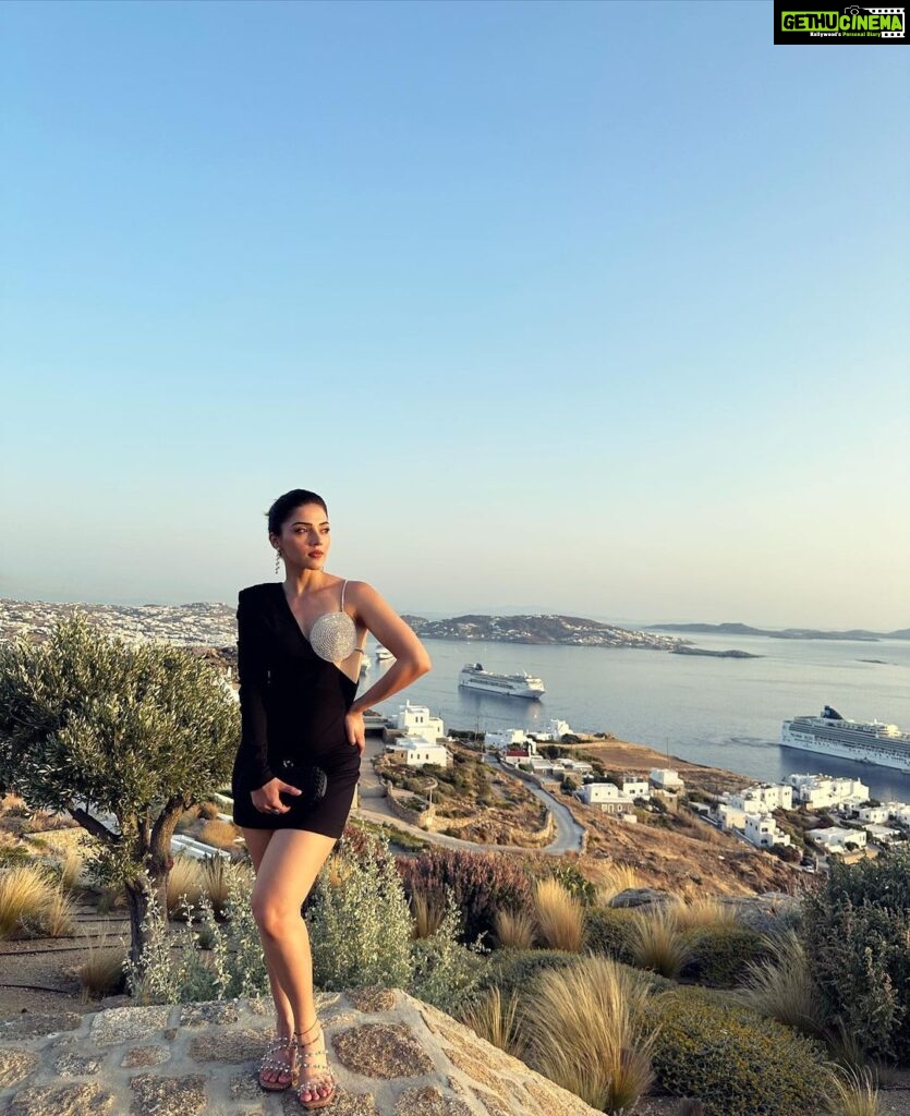 Mehrene Kaur Pirzada Instagram - Nothing makes a woman more beautiful than the belief that she is beautiful 🌹💥 ~ Sophia Loren Mykonos, Greece