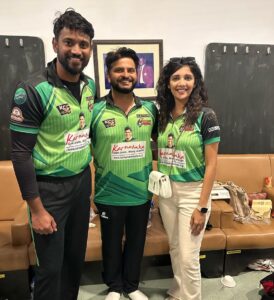 Milana Nagaraj Instagram - Congratulations on getting into finals after two crazy matches!! Good luck for finals🫶🏼 @darling_krishnaa @sureshraina3 @dhananjaya_ka 
#gangawarriors
#milananagaraj