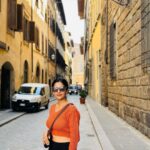 Milana Nagaraj Instagram - A day in Florence🧡 1. In the streets of Florence 2. City view from Piazzale Michelangelo 3. Tired, wondering what to eat😜 4. Pitti Palace 5. Selfie with darling! 6. Stunning View of Florence from Giottos bell tower 7. Basilica of Santha Croce #italy #florence #travel2023 #milananagaraj Florence, Italy
