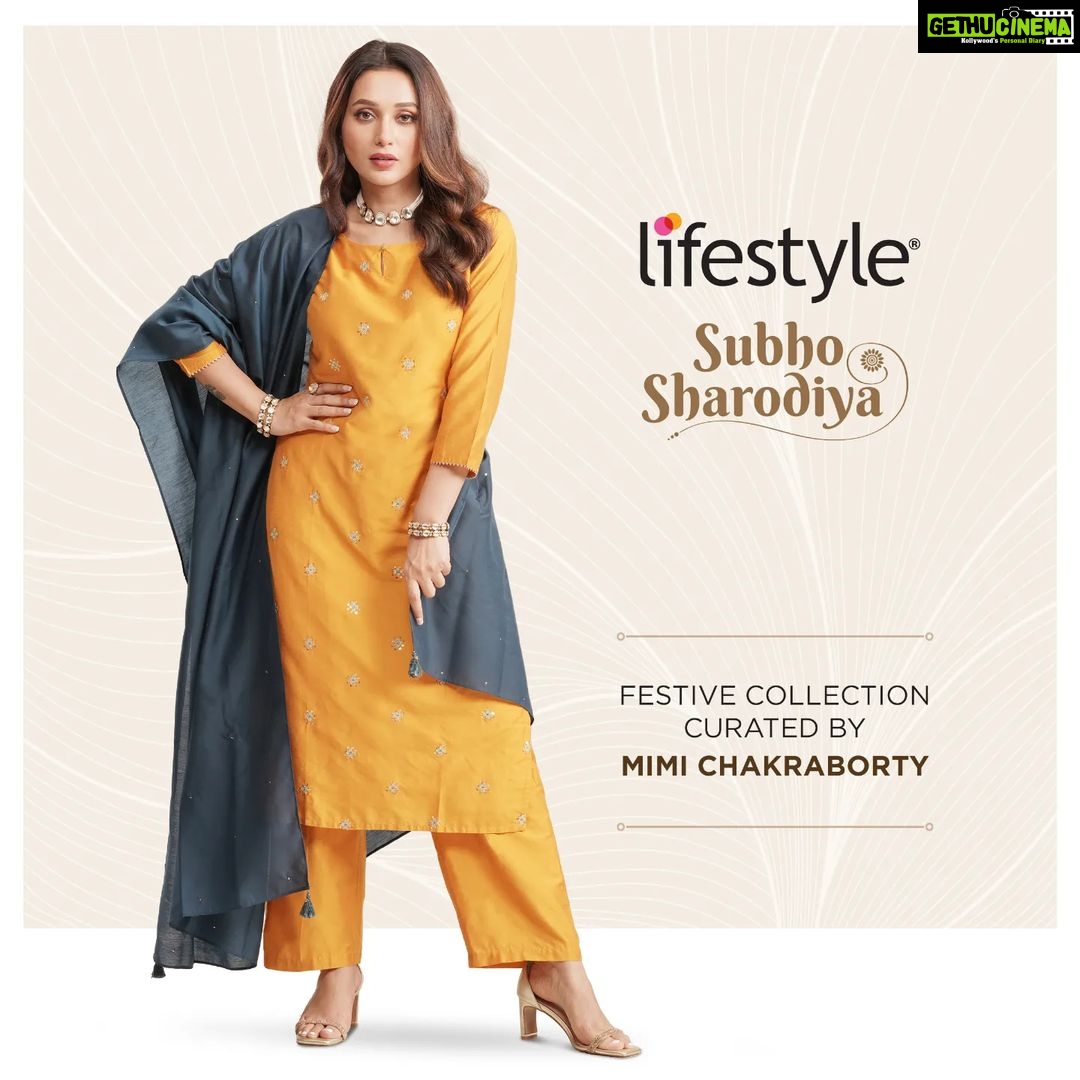Mimi Chakraborty Instagram - Get ready to set an unforgettable fashion statement this Pujo. Glam up with the contemporary & chic festive range by @lifestylestores and dazzle your festivities. Shop the newest collection today at your nearest Lifestyle store or online at lifestylestores.com *10% instant discount on ICICI credit cards. *Conditions apply. @lifestylestores #LifestyleStores #FreshFashion #StyleUpWithLifestyle #LifestylePujoCollection #SubhoSharodiya #CelebrateYourGlam