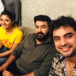 Mirna Menon Instagram - #Lalettan #Tovi and me at the grand launch of @donutfactoryindia’s kakkanad branch ☺️ @santhoshkuruvilla All the very best sir. @tovinothomas @mohanlal #Mirnaa