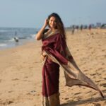 Misha Ghoshal Instagram - Photo dump from the saree series… posting all the pics i liked in the same post… let me know if u liked it too 😊 Marina Beach, Chennai