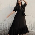 Miya George Instagram – Last from this series 😝 📸 @merin__georg  dress @lisdesigns.in  styling  @sabarinathk_  makeup @amal_ajithkumar  jewelry @adorebypriyanka