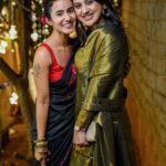 Miya George Instagram - Stay the same my dear..I want u to be like this even when u turn 60.. The charm, energy nd the Love . I want u to have all the happiness in this lyf. Love u dear & I miss u already @kavya_ajit_official #friendship #friendshipgoals #weddingfun #ethnicwear #girlpower #partytime