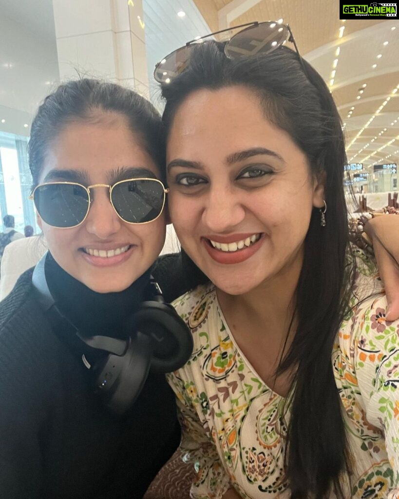 Miya George Instagram - Hey Qatar..🙋‍♀️ Here we come @anaswara.rajan Found same traits of my mom in Anaswara's mom.so posting her picture as well @pranayavilasam