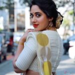 Miya George Instagram - Vishu vibe continues 🌼 Happy Vishu Mua @femy_antony__ Saree @ar_handlooms_kuthampully Jewelry @ezerjewellery Clicks @abinprasad_cherthala Styling @sabarinathk_
