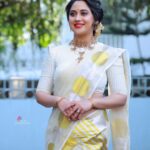Miya George Instagram - Vishu vibe continues 🌼 Happy Vishu Mua @femy_antony__ Saree @ar_handlooms_kuthampully Jewelry @ezerjewellery Clicks @abinprasad_cherthala Styling @sabarinathk_