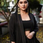 Miya George Instagram – Surround urself with gud people. Even the darkest phase will turn to be the brightest one  Dress nd earrings by @saltstudio  Mua @mukeshmuralimakeover  styling @sabarinathk_