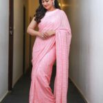 Miya George Instagram - Looks posh yet so light weight.. Loved wearing this saree from @amyraonline Mua @femy_antony__ styling @sabarinathk_ clicks @pranavraaaj