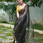 Miya George Instagram – Black goes with every colour .. Right  Saree @amyraonline @femy_antony__  styling @sabarinathk_ 📸 @pranavraaaj