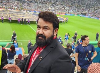 Mohanlal Instagram - At Lusail Stadium, joining the world to witness the clash of the titans and partake in the world's favourite madness! Awaiting a phenomenal and entertaining game from the bests, just like you all! #FIFAWorldCup #ArgentinaVsFrance #fifa