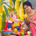Monal Gajjar Instagram – “May Lord Ganesha bless you with wisdom, prosperity, and happiness on this auspicious Ganesh Chaturthi! 🙏🐘✨ #GaneshChaturthi #Blessings #FestivalVibes”