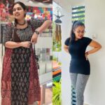Mridula Vijay Instagram – Then & now 
Thanks @shanu_the_fitness_mentor bro for helping me to get back in shape . Yes it’s hard to achieve with a baby but determination and effort speaks ✌🏻
#postpartum #postpartumfitness
