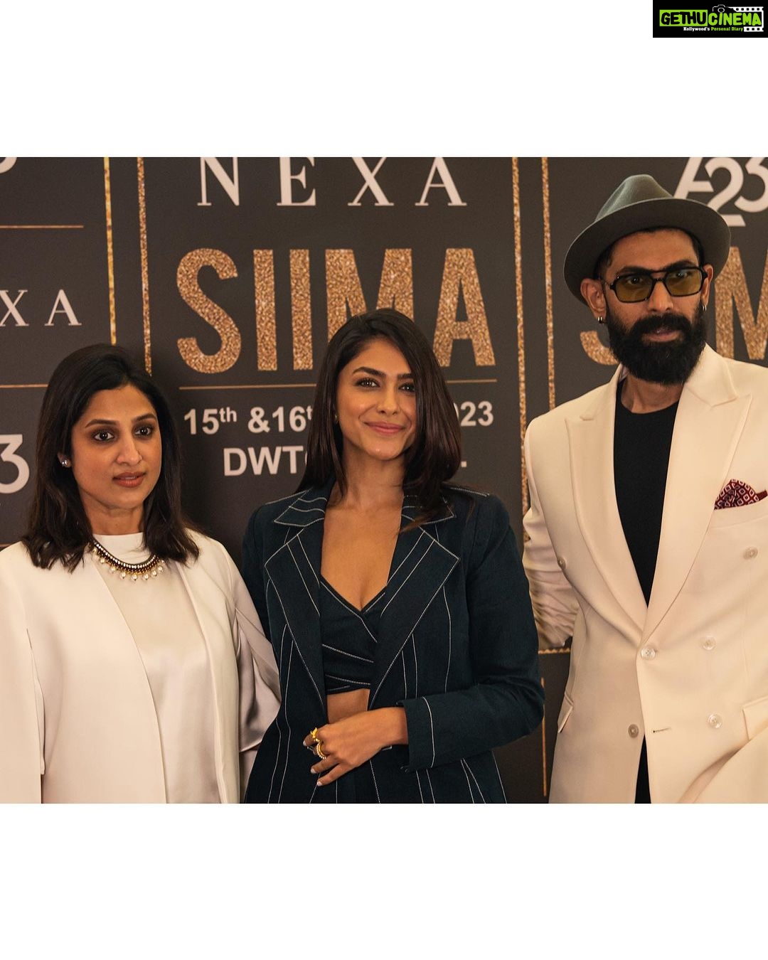 Mrunal Thakur Instagram - This is what I’d call a day well spent. Thank you @siimawards for inviting me to be a part of this event today. For me #SIIMA is a platform that has consistently encouraged and honoured so many talents over the years. A special shout out to Vishnu Vardhan garu and Brinda Prasad garu for spearheading this, year after year. @ranadaggubati as always, such a pleasure (and so much fun) sharing the stage with you. Looking forward to celebrating the true beauty of Indian cinema, beyond borders and languages at the @siimawards on Sept 15 & 16.