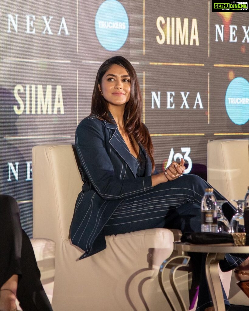 Mrunal Thakur Instagram - This is what I’d call a day well spent. Thank you @siimawards for inviting me to be a part of this event today. For me #SIIMA is a platform that has consistently encouraged and honoured so many talents over the years. A special shout out to Vishnu Vardhan garu and Brinda Prasad garu for spearheading this, year after year. @ranadaggubati as always, such a pleasure (and so much fun) sharing the stage with you. Looking forward to celebrating the true beauty of Indian cinema, beyond borders and languages at the @siimawards on Sept 15 & 16.