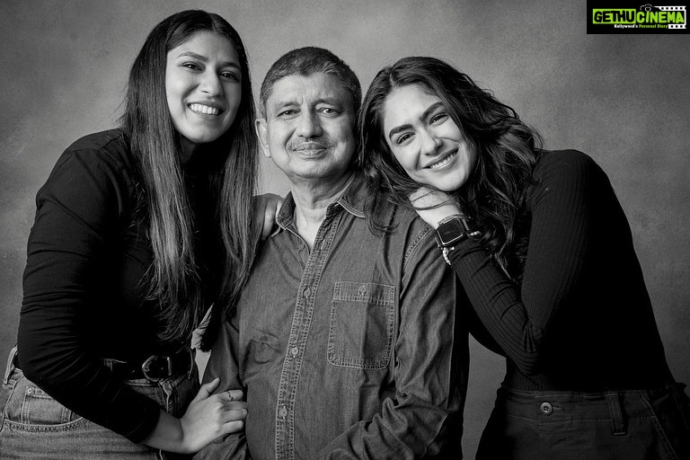 Mrunal Thakur Instagram - Dad I owe everything I am and everything I have to you. I've learnt so much from you, and I've got some of my best qualities from you...You made me the strong woman I am today and I hope to make you proud with all that I do. I don't know how you love me, mandar and Lochan so unconditionally (despite us troubling you as much as we do) 🤪. But we're glad you love us so much despite it all. You're the best dad anyone could wish for, and I'm really proud to be your daughter. Happy Father's day @udaysingbhatesing ! Love you ❤️ Thank you @colstonjulian for these photographs ❤️🦋