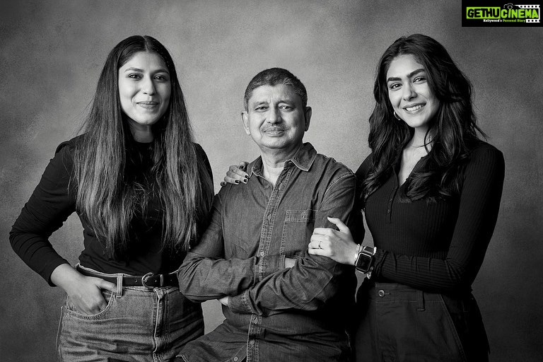Mrunal Thakur Instagram - Dad I owe everything I am and everything I have to you. I've learnt so much from you, and I've got some of my best qualities from you...You made me the strong woman I am today and I hope to make you proud with all that I do. I don't know how you love me, mandar and Lochan so unconditionally (despite us troubling you as much as we do) 🤪. But we're glad you love us so much despite it all. You're the best dad anyone could wish for, and I'm really proud to be your daughter. Happy Father's day @udaysingbhatesing ! Love you ❤️ Thank you @colstonjulian for these photographs ❤️🦋