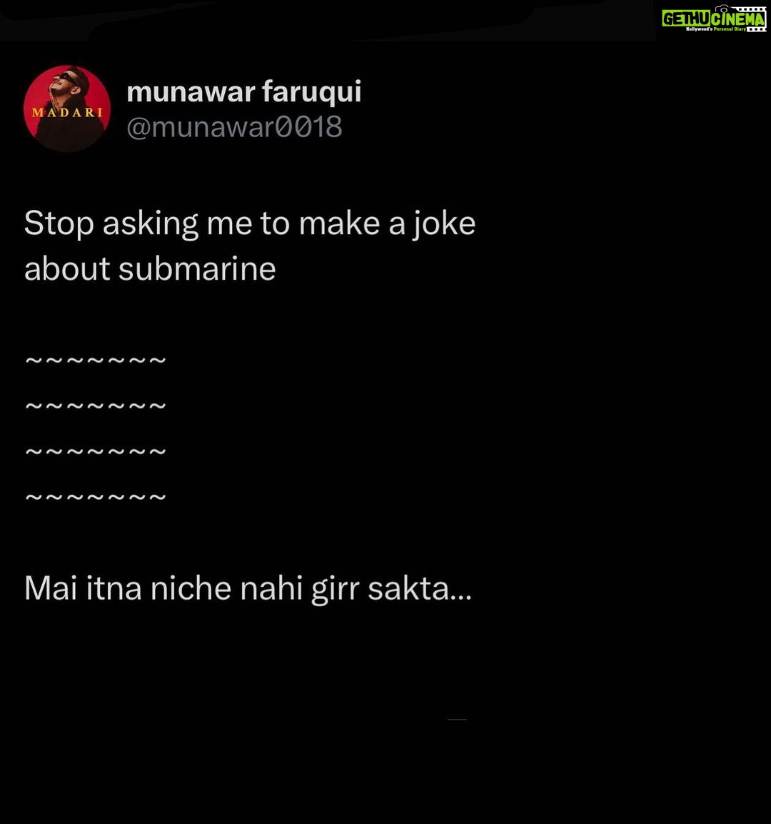 Munawar Faruqui Instagram - Deep jokes always take time to sink in.