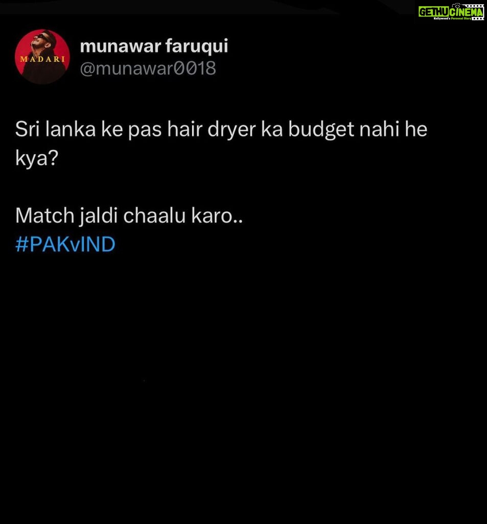 Munawar Faruqui Instagram - #indvspak 😬