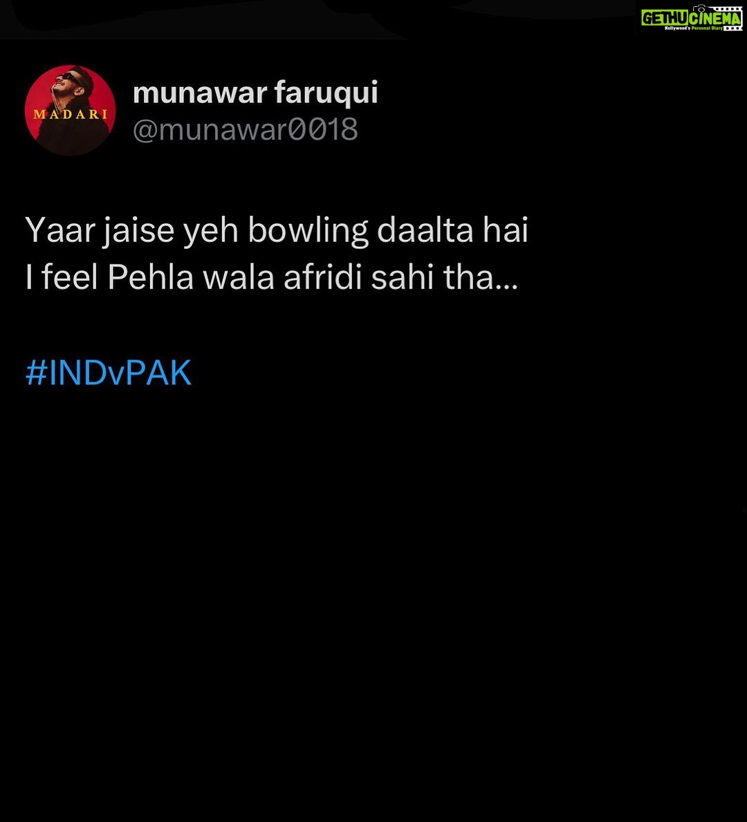 Munawar Faruqui Instagram - #indvspak 😬