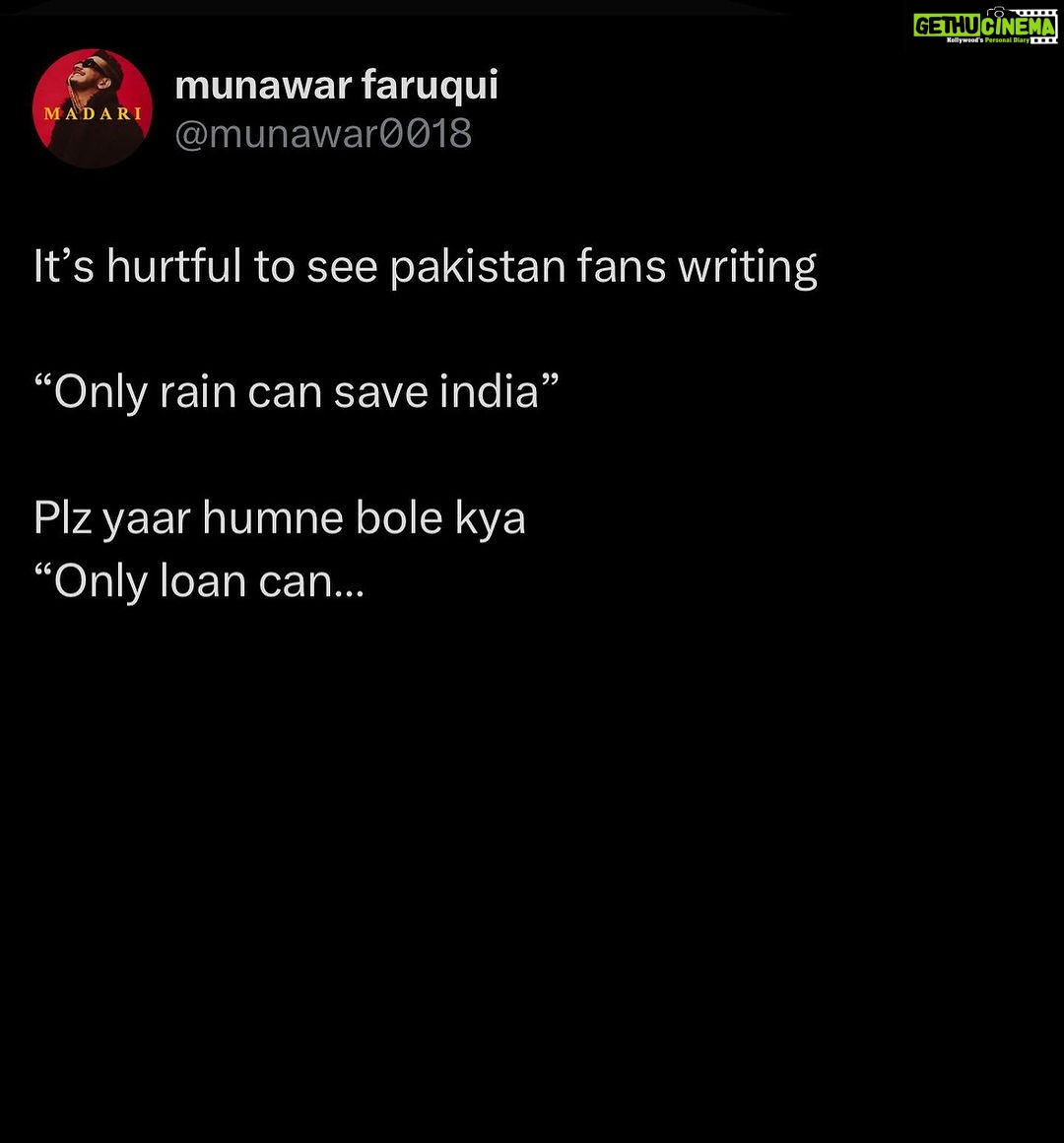 Munawar Faruqui Instagram - #indvspak 😬