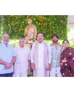 Naga Chaitanya Instagram - Such a memorable intimate morning it was unveiling the ANR statue @annapurnastudios #anr100 . Thank you Venkaiah Naidu garu and all the guests present for making it special , also the entire team at Annapurna . #celebratinganr100 #anrliveson