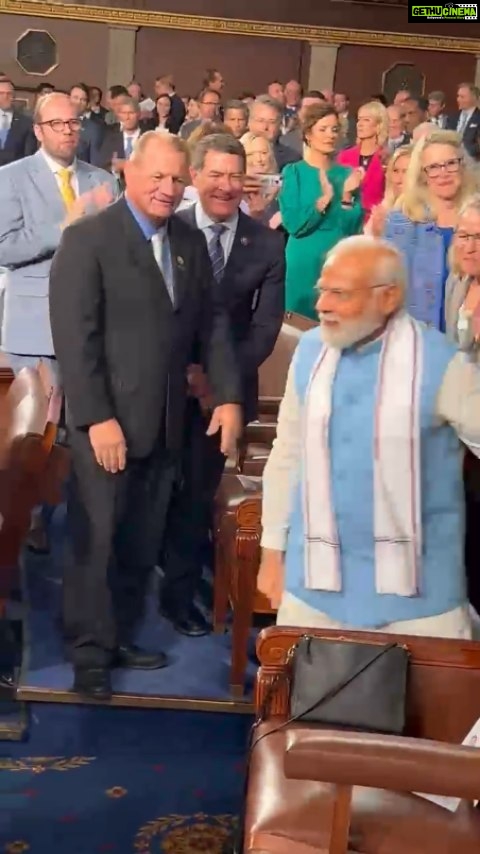 Namitha Instagram - What a Proud Moment for Us Indians!!! Never in the History of Indian politics, Has it ever been that the Indian Prime Minister gets 4 minutes long Standing Ovation👏👏👏👏 I have Goose bumps and choked throat simultaneously.. Overwhelming Emotions of Pride and Joy 😊 This is none other than Our Indian Singam Shri @narendramodi ji.. Really Proud be an Indian ! My Children and My Family is honestly very Lucky to be Living and Thriving under @narendramodi ji reign. @bjp4india @bjp4tamilnadu @narendramodi Vande Mataram ! 🇮🇳