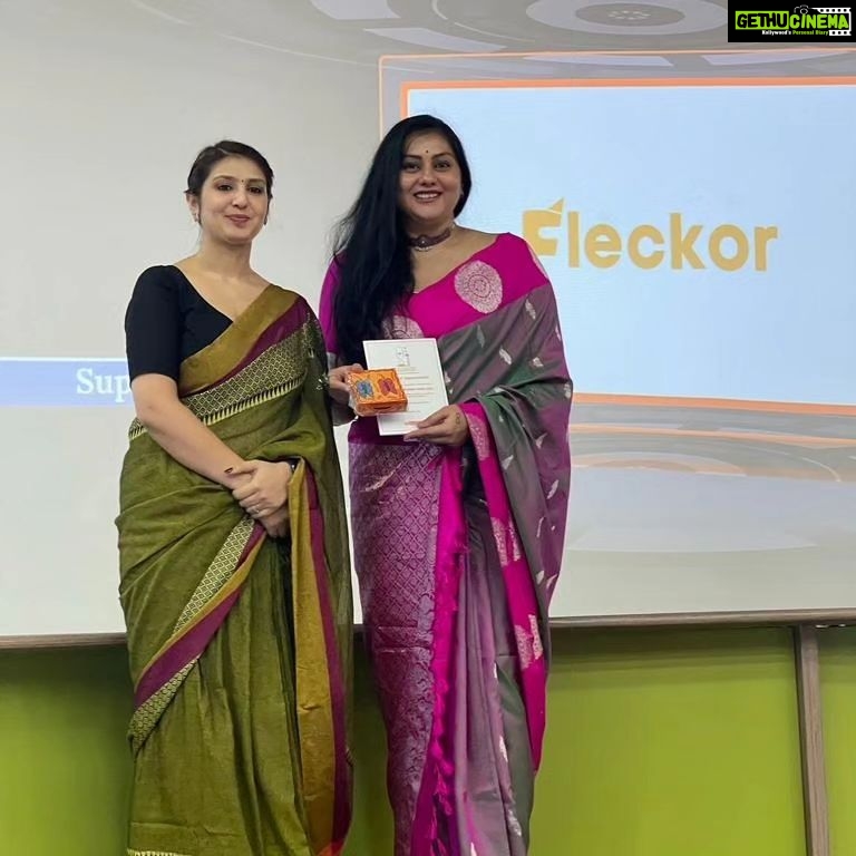 Namitha Instagram - My husband @m_v_chowdhary and I, were thrilled to be invited as the Chief Guests for the 5th edition of the Glocal Teen Hero India event, scheduled on September 12th at IIT Madras.This occasion was dedicated to honoring the dedication and innovative spirit of teenagers who are actively making a positive impact on the world. The primary goal of this program is to inspire and empower teenagers and young adults to step beyond their comfort zones, harness their creativity, and cultivate an entrepreneurial mindset. #wolfguard #iitchennai #positivemindset #meaningfulconversations #saree