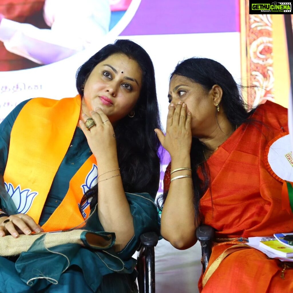 Namitha Instagram - A wonderful moment when I spoke in my beloved Tamil language at the central BJP government's 9-year achievement briefing public meeting held un Velachery , Chennai! @bjp4india @bjp4tamilnadu 🇮🇳Vande Mataram 🇮🇳