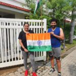 Namitha Instagram - Har Ghar Tiranga ! 🇮🇳 Happy 77th Independence Day to everyone. Started my day with distributing over 100 Indian flags! 🇮🇳 Jai Hind ! Vande Mataram 🇮🇳 @bjp4tamilnadu @bjp4india #happyindependenceday🇮🇳 #wolfguard #vandematram #harghartiranga🇮🇳