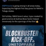 Nikhil Siddhartha Instagram - Thank you 🙏🏽 The Love and Affection in the form of coming to the theatres 🙏🏽 I am blessed #Spy #SpyMovie @iswarya.menon @a.gomatam @sanya_thakurrr