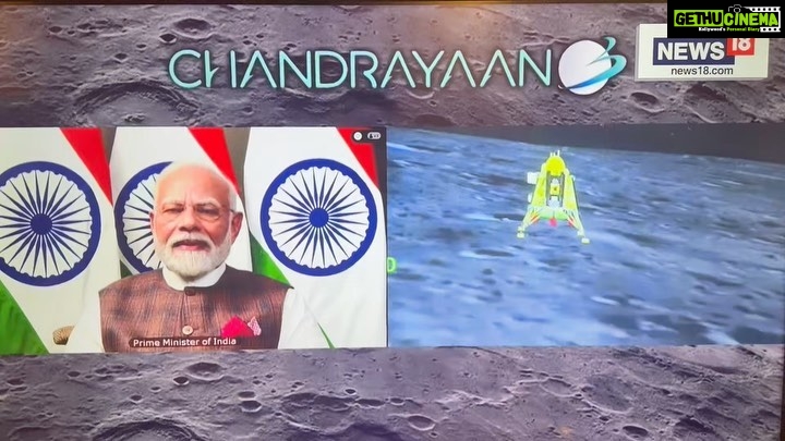 Nikhil Siddhartha Instagram - TOUCHDOWN 🇮🇳 India On the Moon 🌝 Congrats to @isro.in for making every Indian Proud👏🏽👏🏽👏🏽 Tonight when we Proudly look up at the Moon ... we know our flag is There... #JaiHind #Chandrayaan3 #PragyanRover