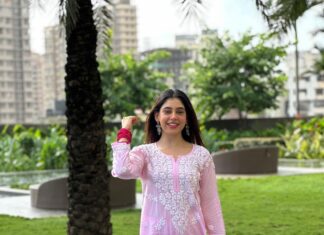 Niti Taylor Instagram - Looking at life through rose coloured dress 💖 Wishing you & ur family a joyous and blessed Ganesh Chaturthi filled with love and devotion, may Ganpati bless you and your loved ones with health and prosperity as well. Ganpati Bappa Morya 🙏🏼 Outfit @zubeida_diaries Styling: @styling.your.soul