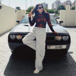 Nivetha Pethuraj Instagram – Together since 2014 #dodgegirl #challenger #musclecar