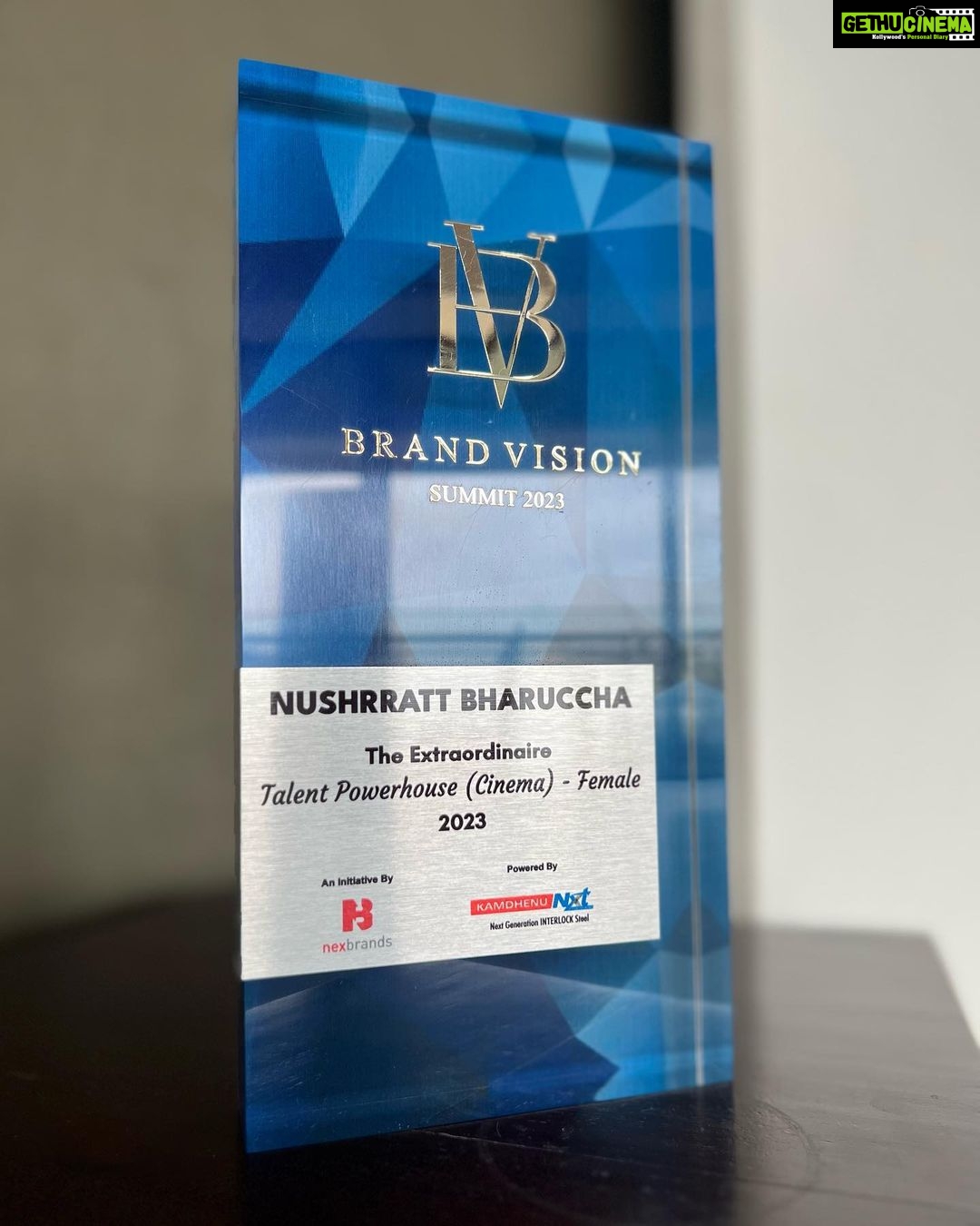 Nushrratt Bharuccha Instagram - Talent Powerhouse π«Άπ»π Thank you Brand Vision Summit 2023 @nexbrands.inc for this honour! #Akelli #brandvisionsummit #brandvisionsummit2023
