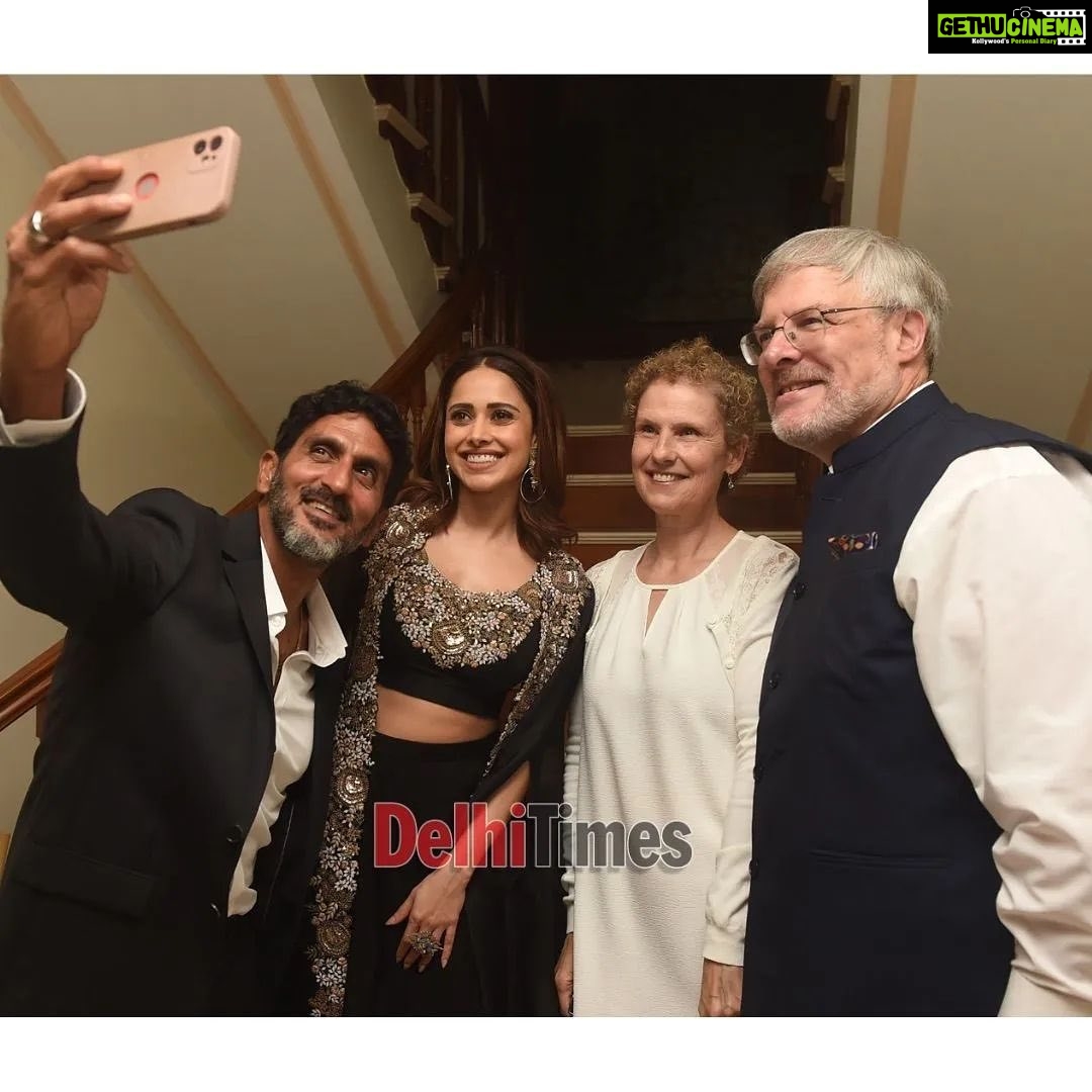 Nushrratt Bharuccha Instagram - Really humbled to have met Israel Ambassador @naor_gilon Thank you for for your graciousness and kind hospitality. Looking forward to contributing more to the world of cinema and culture together. @tsahihalevi #Akelli #25thAugust Outfit : @prishostore Jewellery: @karnikajewelshyd