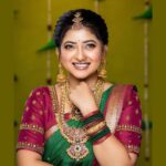 Pallavi Gowda Instagram – Just look at me🙈
MUA : @makeoverwithvarshagowda 
#Traditional #Saree #SouthIndian #Bridal