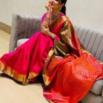 Pooja Bose Instagram - Sabhi suhagan behno ko gangaur ki dher Saari shubhkamnaye 🙏🏻 Styling by @hittingfashion Saree @simaaya_fashions Hair and mua @amitkarak