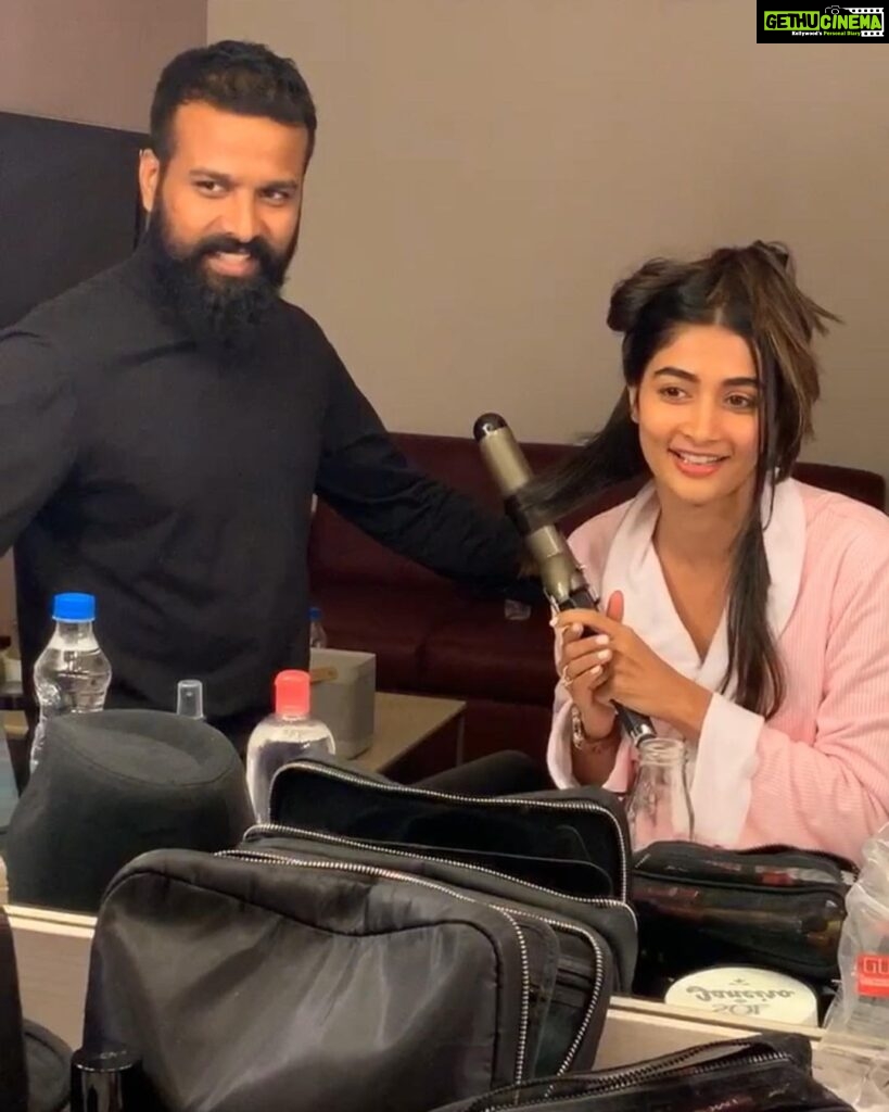 Pooja Hegde Instagram - Happy Birthday Suhasini 🎂7 years and many look changes (him) and beard phases (him,obviously) later , I’ve come to the conclusion that you are the most pure hearted, hard working, thoughtful person I know. Keep dreaming big, it’s all coming true. Proud of your journey. Also,If you’ve ever wondered who taught @suhasshinde1 hair? How is he so damn good?! Well, the answer lies in the last photo 🤷🏻‍♀️ #punintended #happywalabirthday
